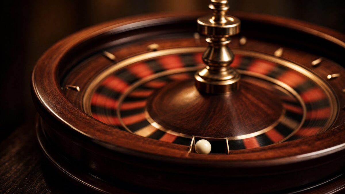 Roulette-Kessel mit Kugel in Nahaufnahme